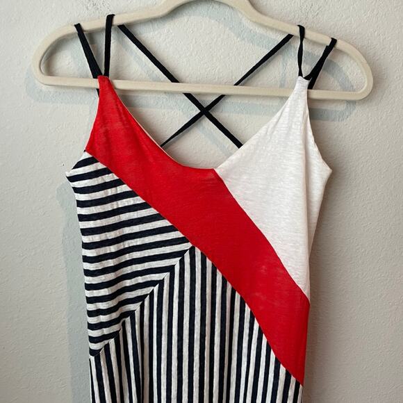 Margherita Missoni X Splendid Striped Dress Navy Blue White and Red - Picture 4 of 8